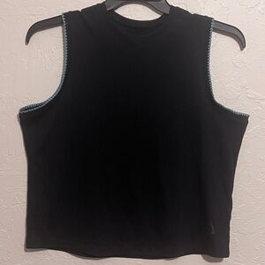 NIKE WOMEN’S DRY FIT TANK TOP BLACK WITH BLUE TRIM SIZE L